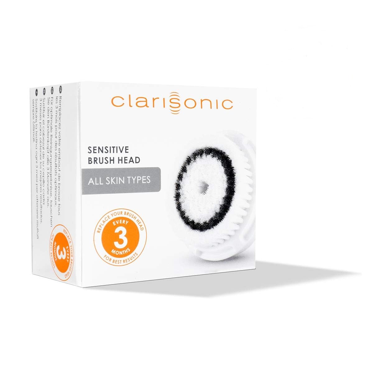 Clarisonic Sensitive brush head for Mia Fit providing compatible, softly cushioned cleansing