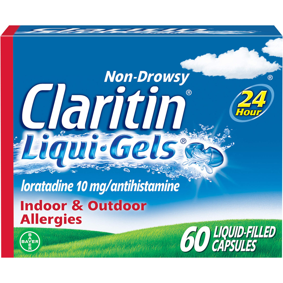 Claritin Liqui-Gels bottle shown for easy daily allergy relief.
