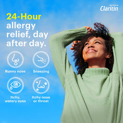 Claritin Liqui-Gels dosing image shows one capsule daily for adults and kids six plus.