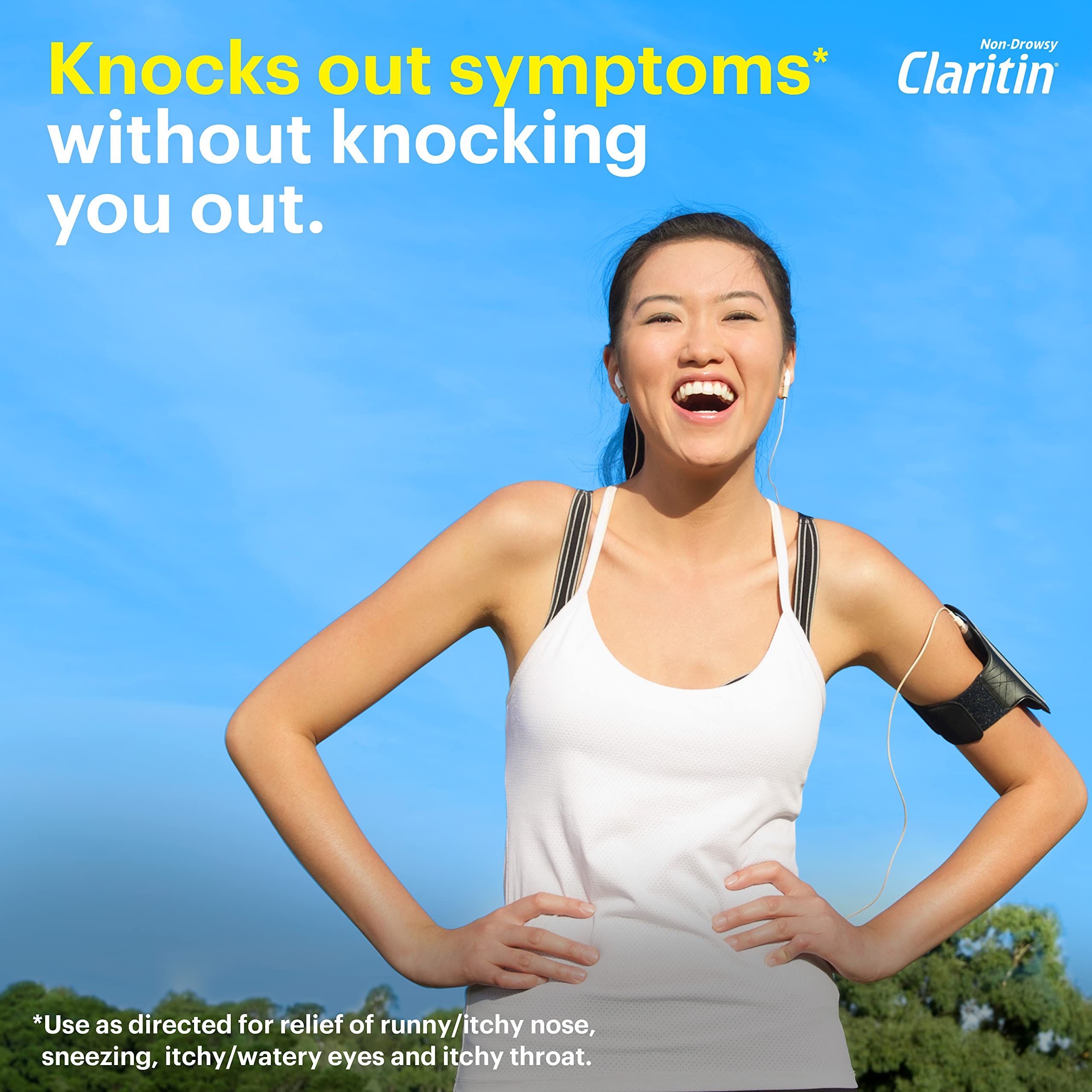 Claritin Liqui-Gels bottle closeup shows 10 mg per capsule for effective relief.