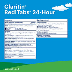 Claritin RediTabs 24-hour relief ideal for indoor and outdoor allergies.
