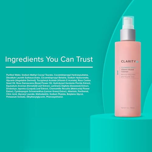 ClarityRx Cleanse Daily Face Wash suitable for all skin types with plant-based cleansing power.