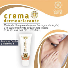 Class Gold body cream during night application shows even-toned skin in treated areas.
