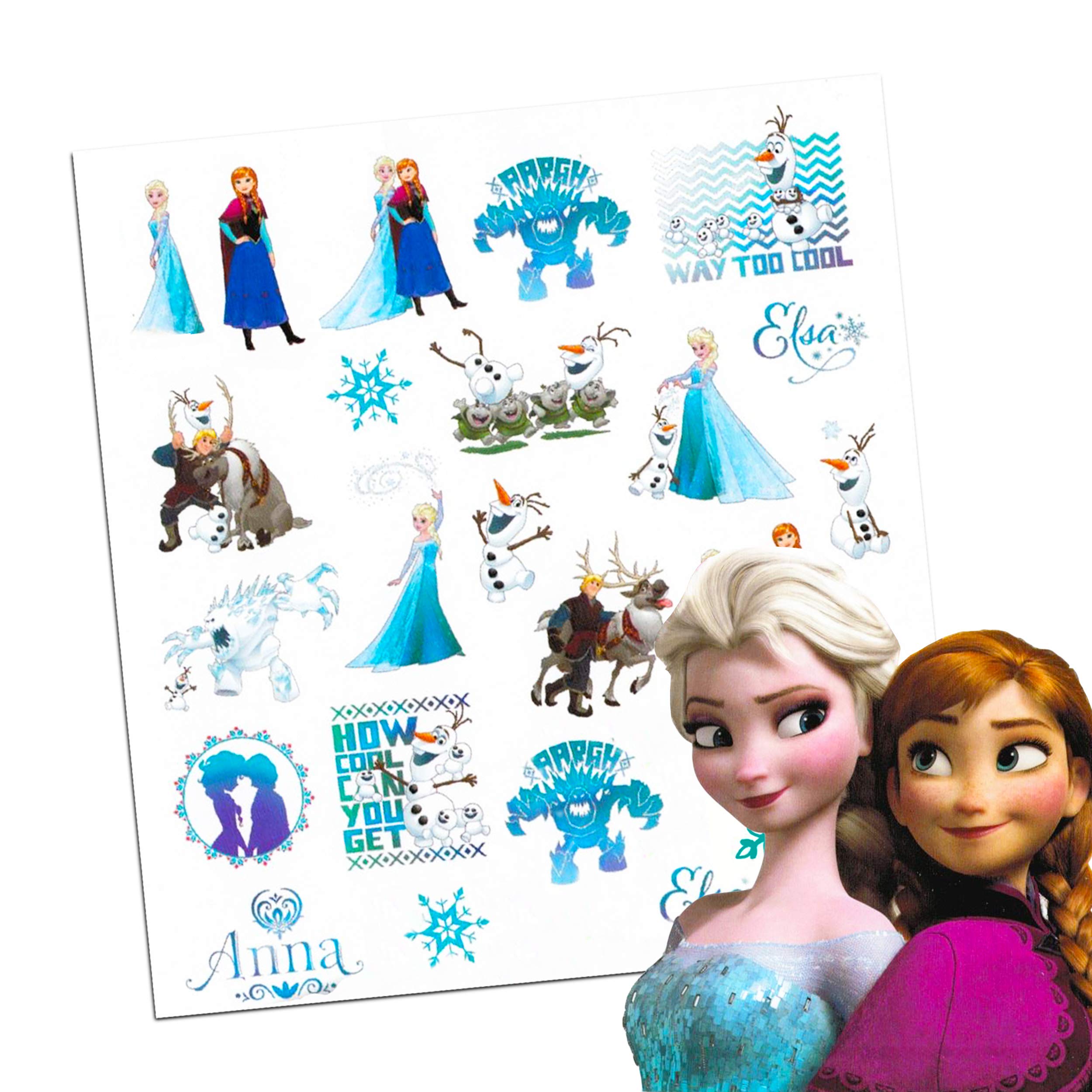 Classic Disney Cars tattoo sheet, fun racing-themed designs for celebrations.