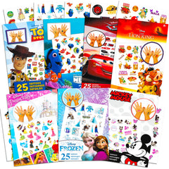 Classic Disney tattoos mega assortment front view, ideal for party favors and celebrations.