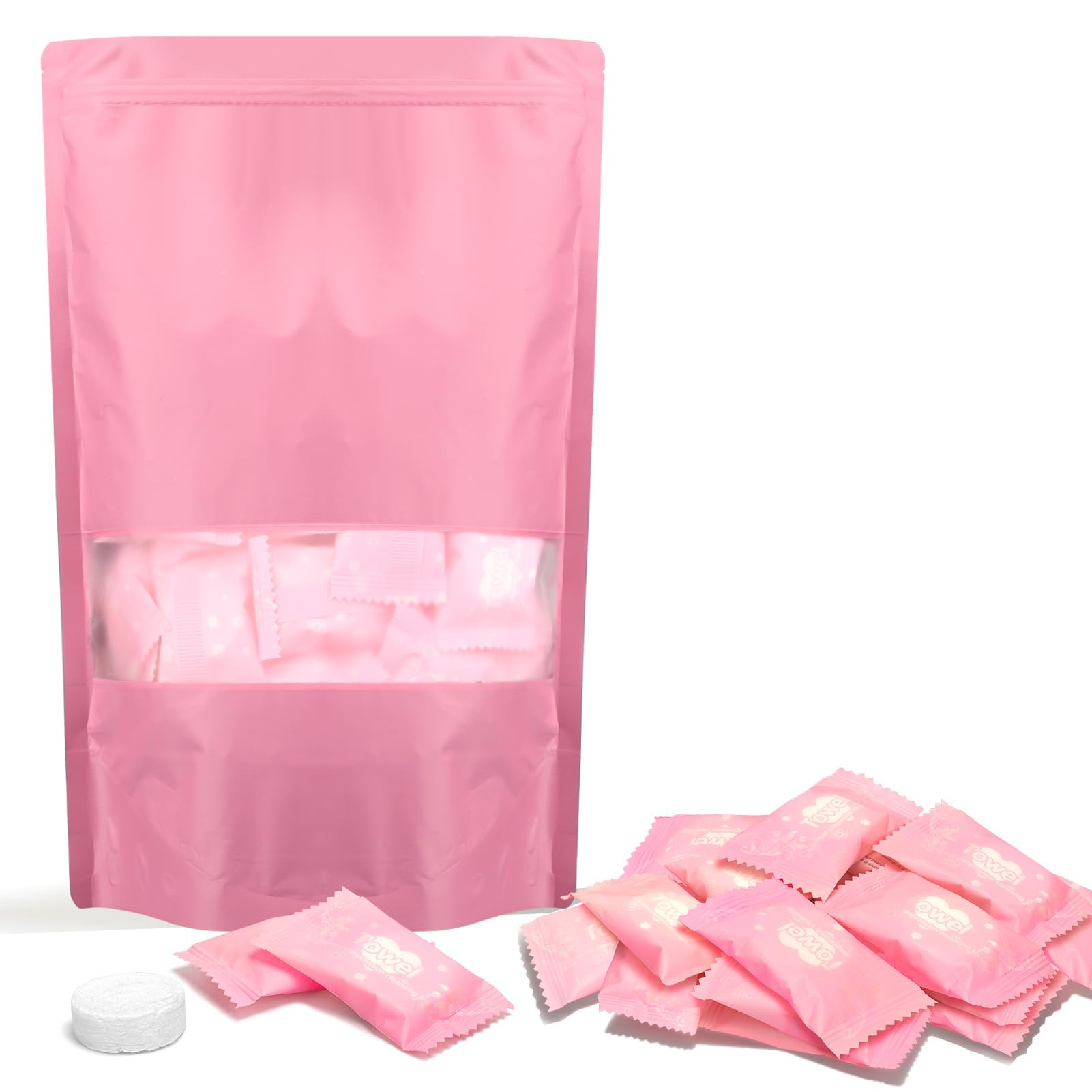 Classycoo compressed towel pack front view for travel convenience