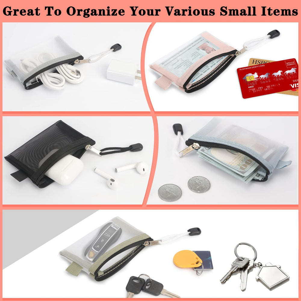 Classycoo mini zipper mesh bags contents visibility aids quick access