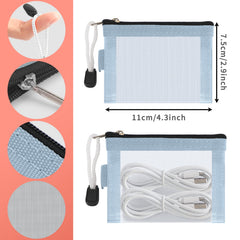 Classycoo mini zipper mesh bags multi-color pack keeps cosmetics and coins stylishly