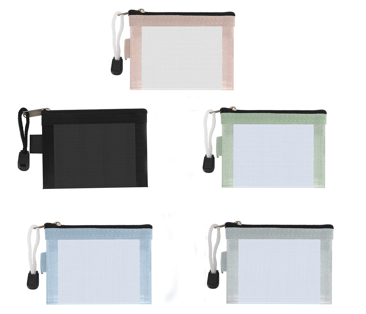 Classycoo mini zipper mesh bags front view for compact travel organization