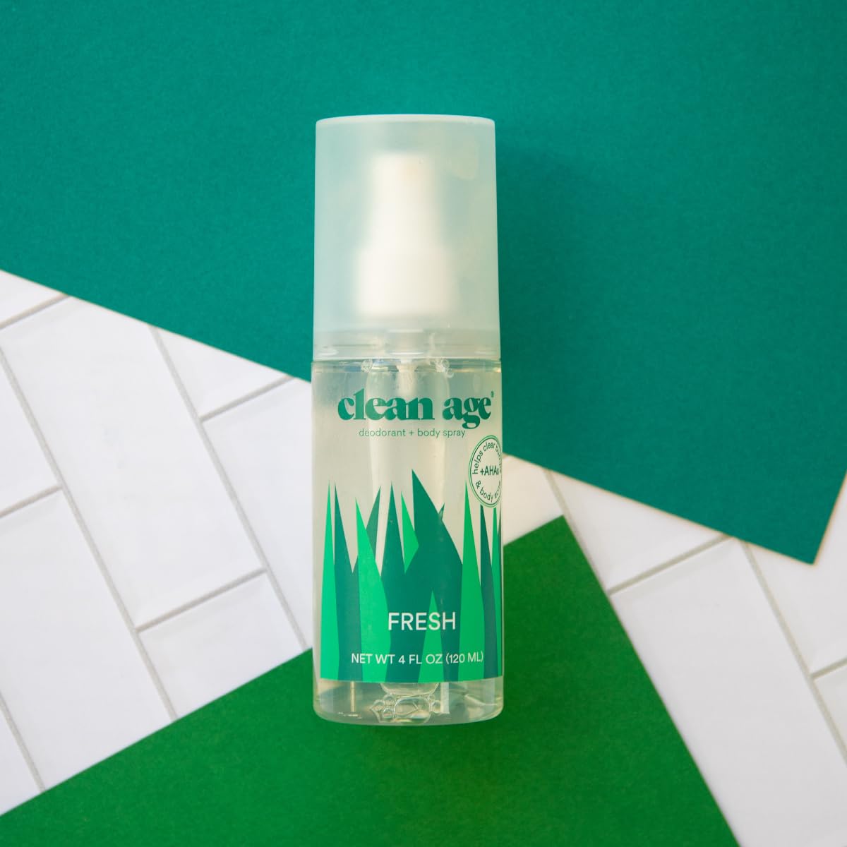 Clean Age aluminum-free label highlights safe, aluminum-free deodorant for sensitive teen skin.
