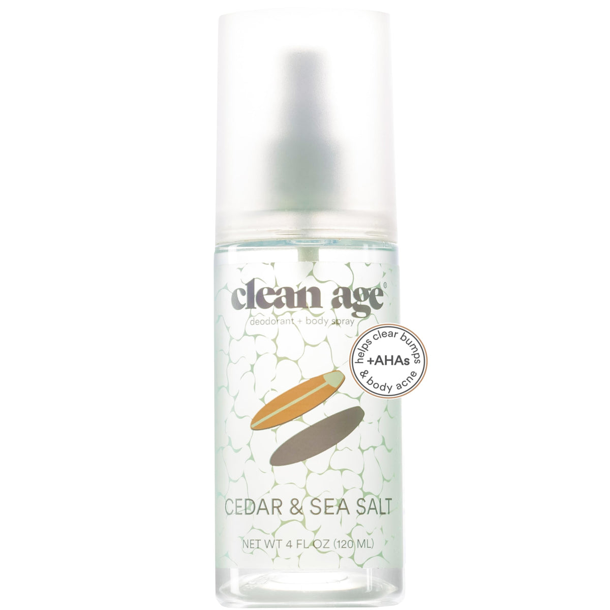 Clean Age cedar deodorant bottle with natural scent for daily freshness