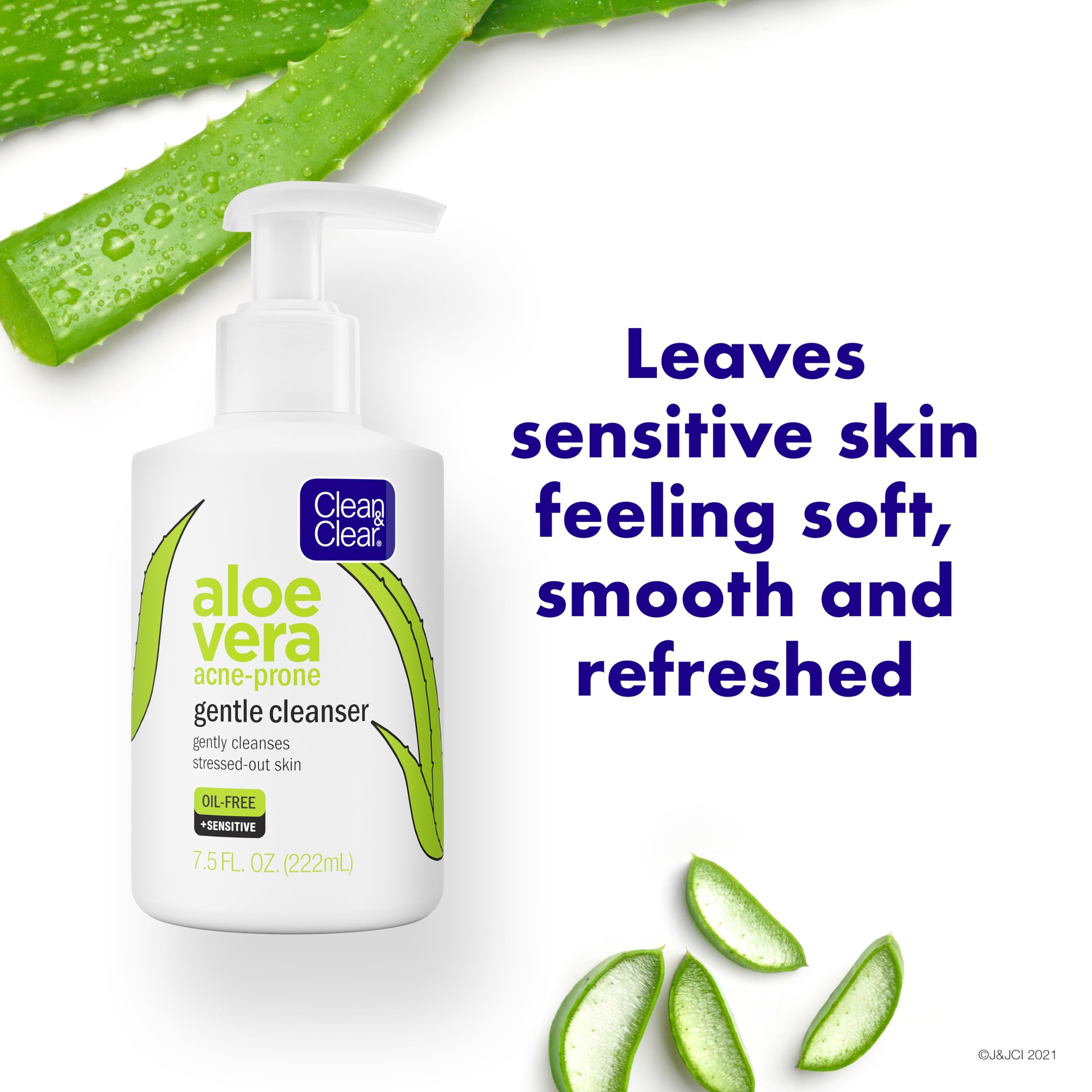 Clean & Clear oil-free face wash closeup highlights dirt and oil removal.