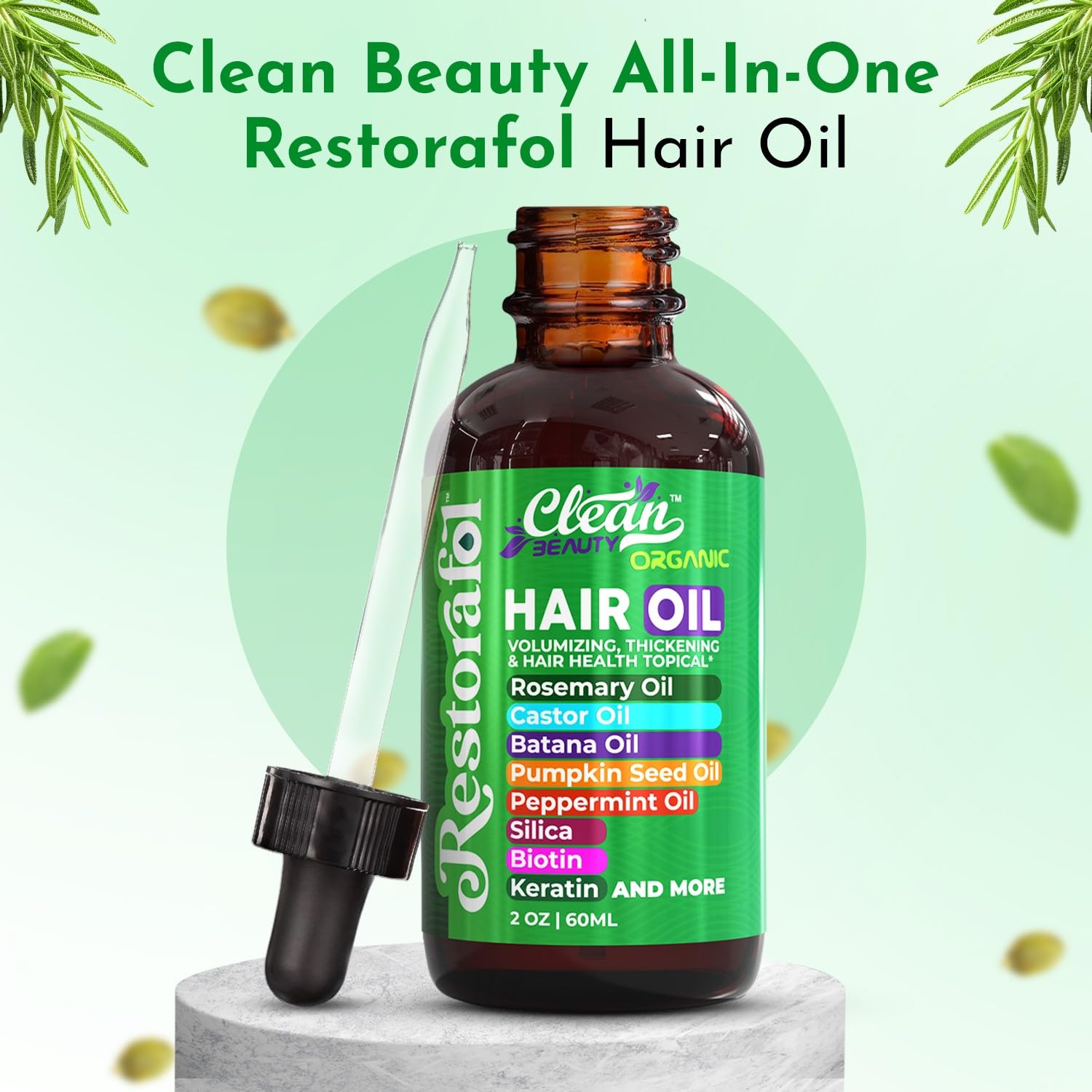 Clean Beauty Pumpkin Seed Oil gloss highlights shielded, hydrated hair.