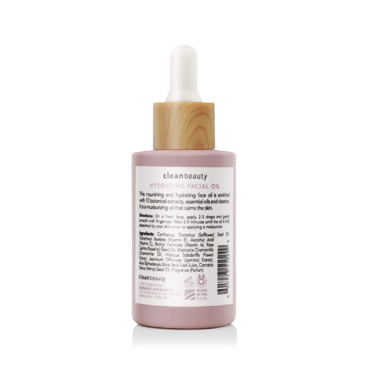 Clean Beauty Hydrating Rose Petal Facial Oil dropper shows precise application.