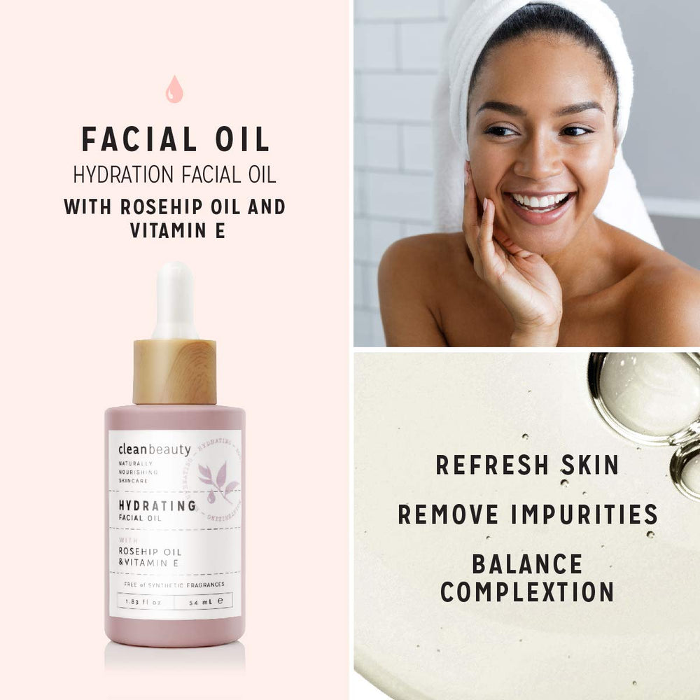 Clean Beauty Vitamin E formula highlights moisture and barrier care for skin.