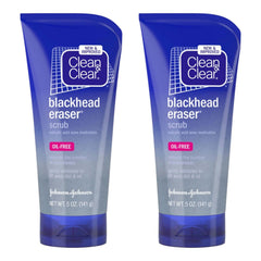 Clean & Clear Blackhead Eraser 2-pack box highlighting daily oil-free cleansing
