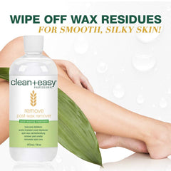 Clean + Easy After Wax Remover applied on skin post-wax for residue removal