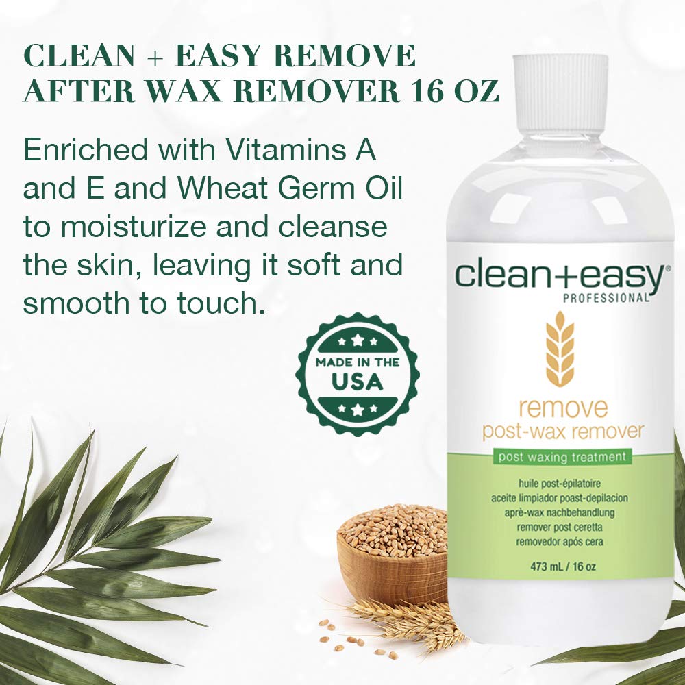 Clean + Easy After Wax Remover with wheat germ oil highlighting hydration