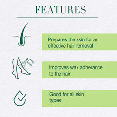 Clean + Easy Pre Wax Cleanser texture close-up demonstrates gentle cleansing before waxing