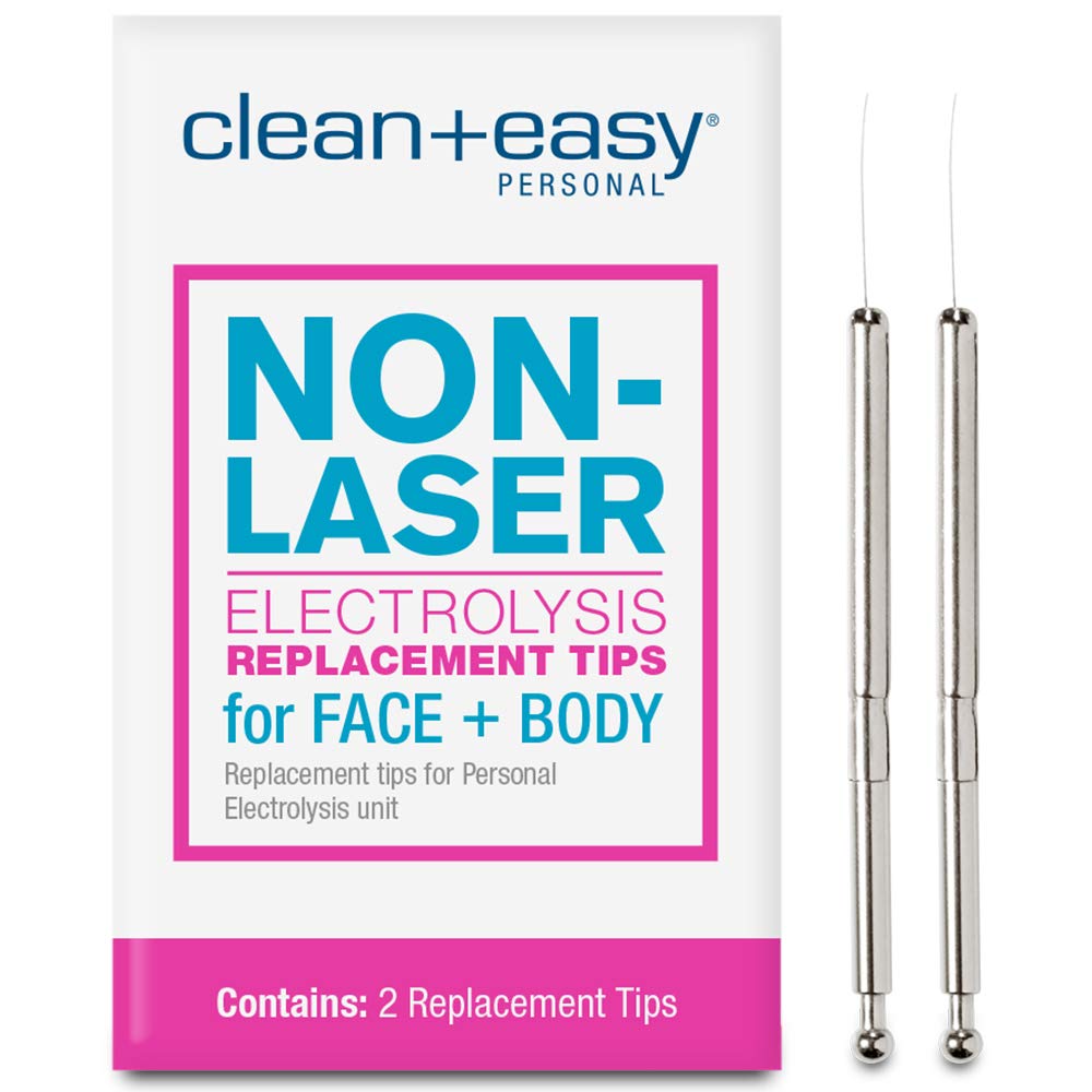 Clean + Easy electrolysis tip pack 2 shows professional replacement tips for at-home use.