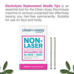 Clean + Easy face and body use demonstrates versatile electrolysis tips for both areas.