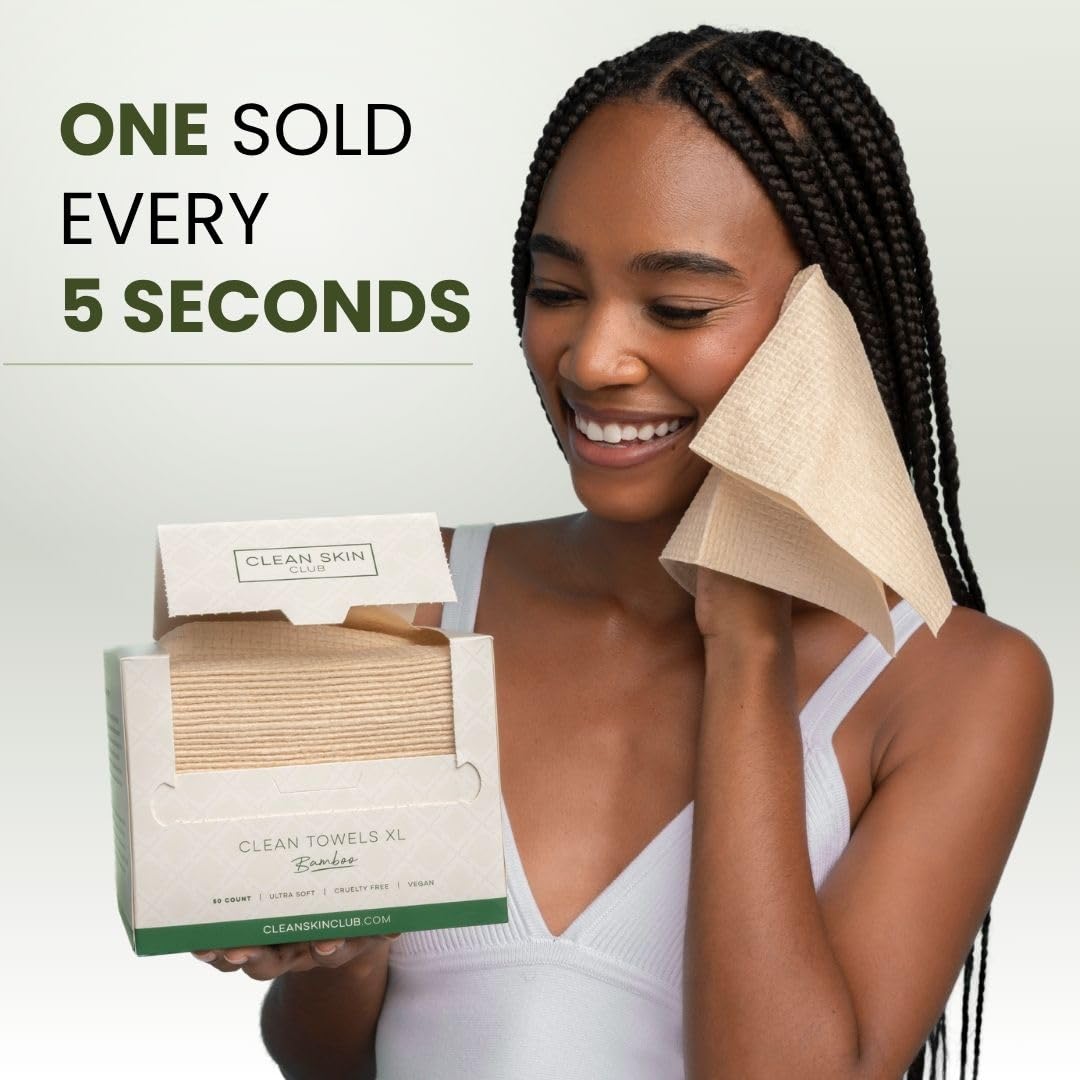 Clean Skin Club Bamboo Viscose Clean Towels XL bathroom setup with clean, fresh look.