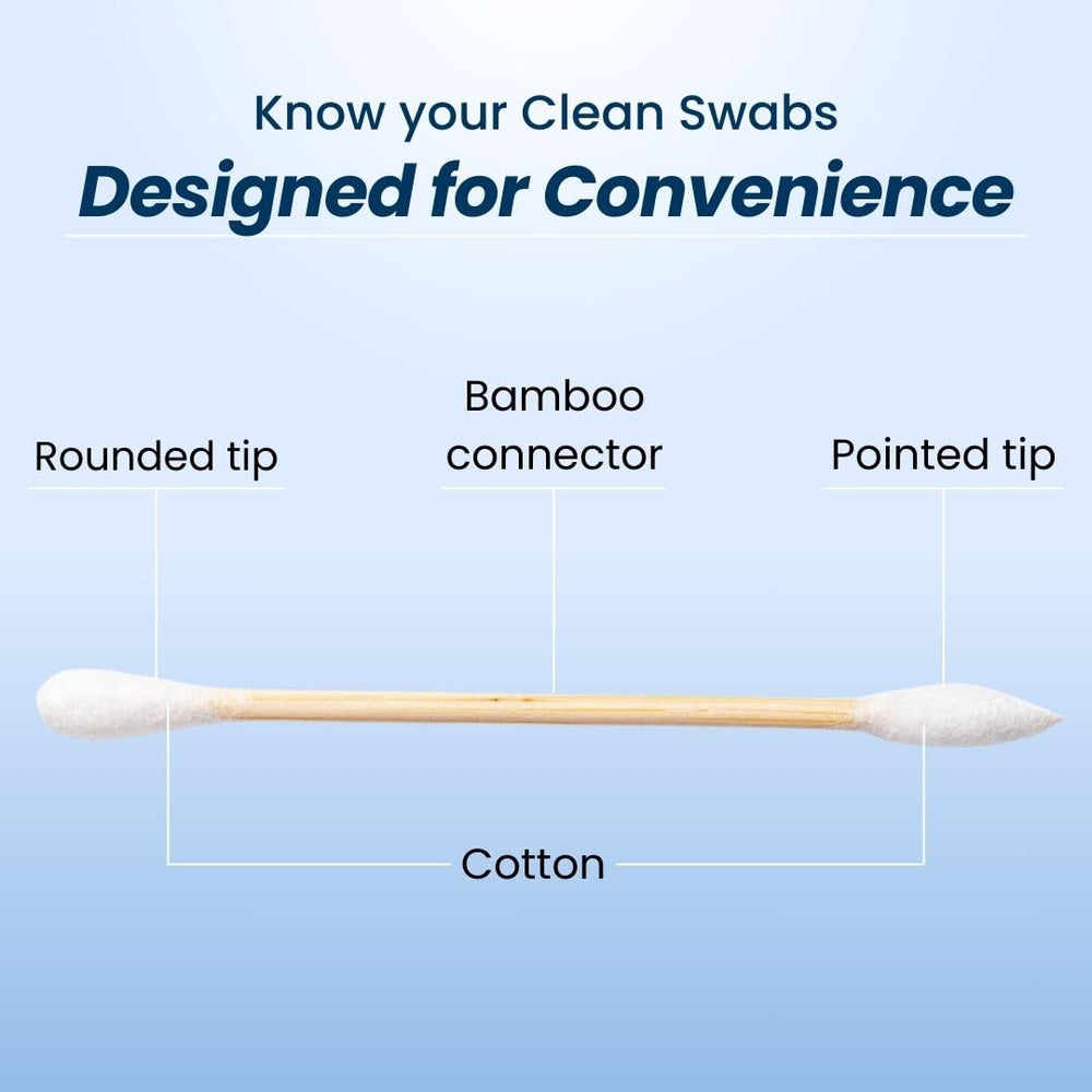 Clean Skin Club Clean Swabs organic cotton and bamboo materials for eco-friendly care.