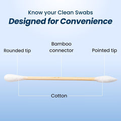 Clean Skin Club Clean Swabs organic cotton and bamboo materials for eco-friendly care.
