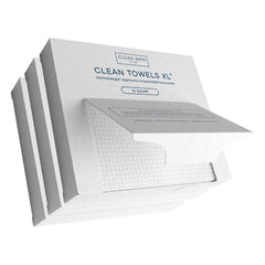 Clean Skin Club Clean Towels XL pack overview for travel-ready skincare
