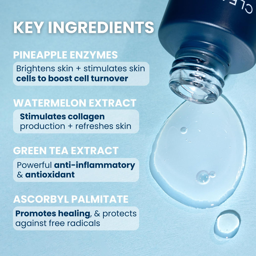Clean Skin Club closeup shows glowing, refreshed skin after application.