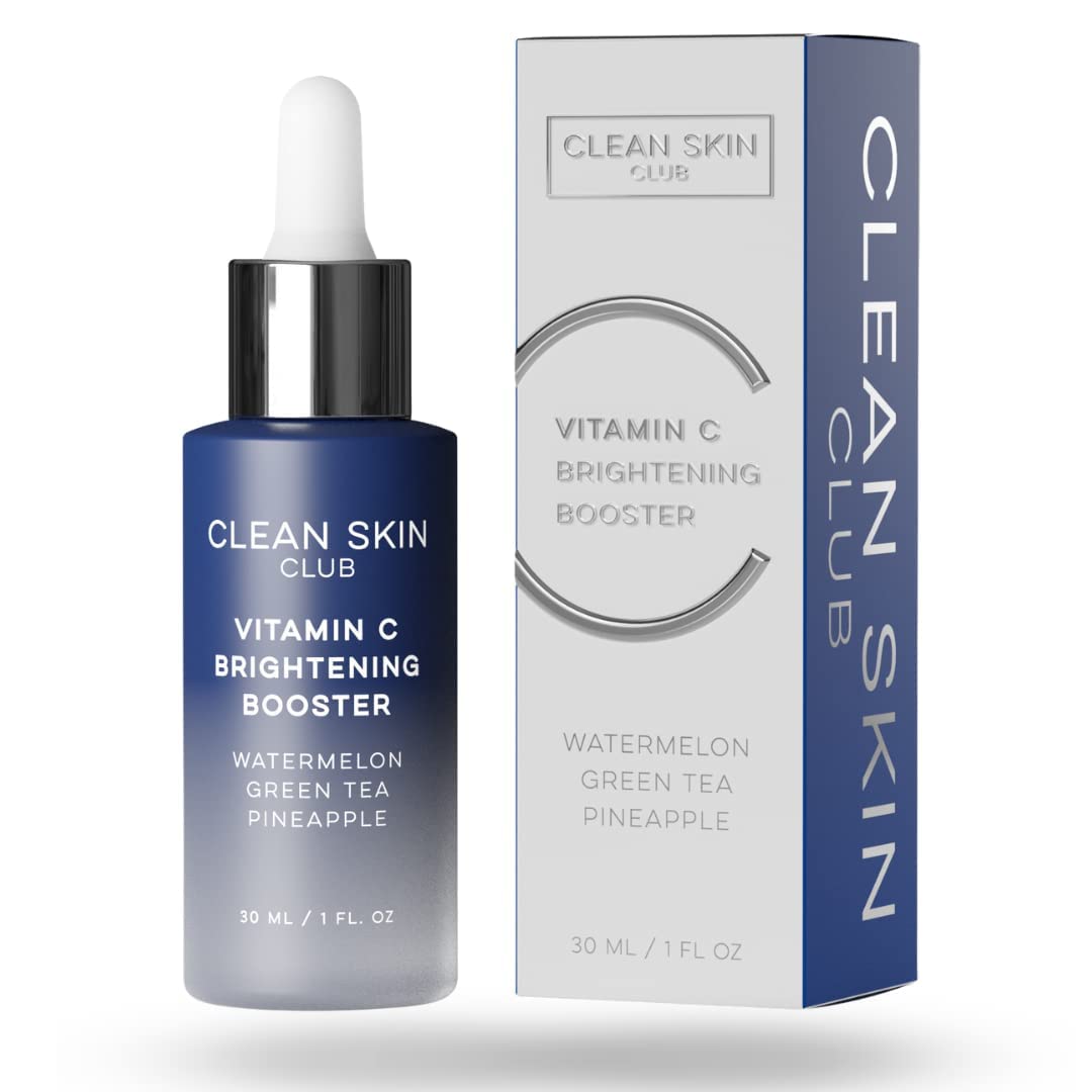 Clean Skin Club vitamin c serum bottle for brighter, even-toned skin.
