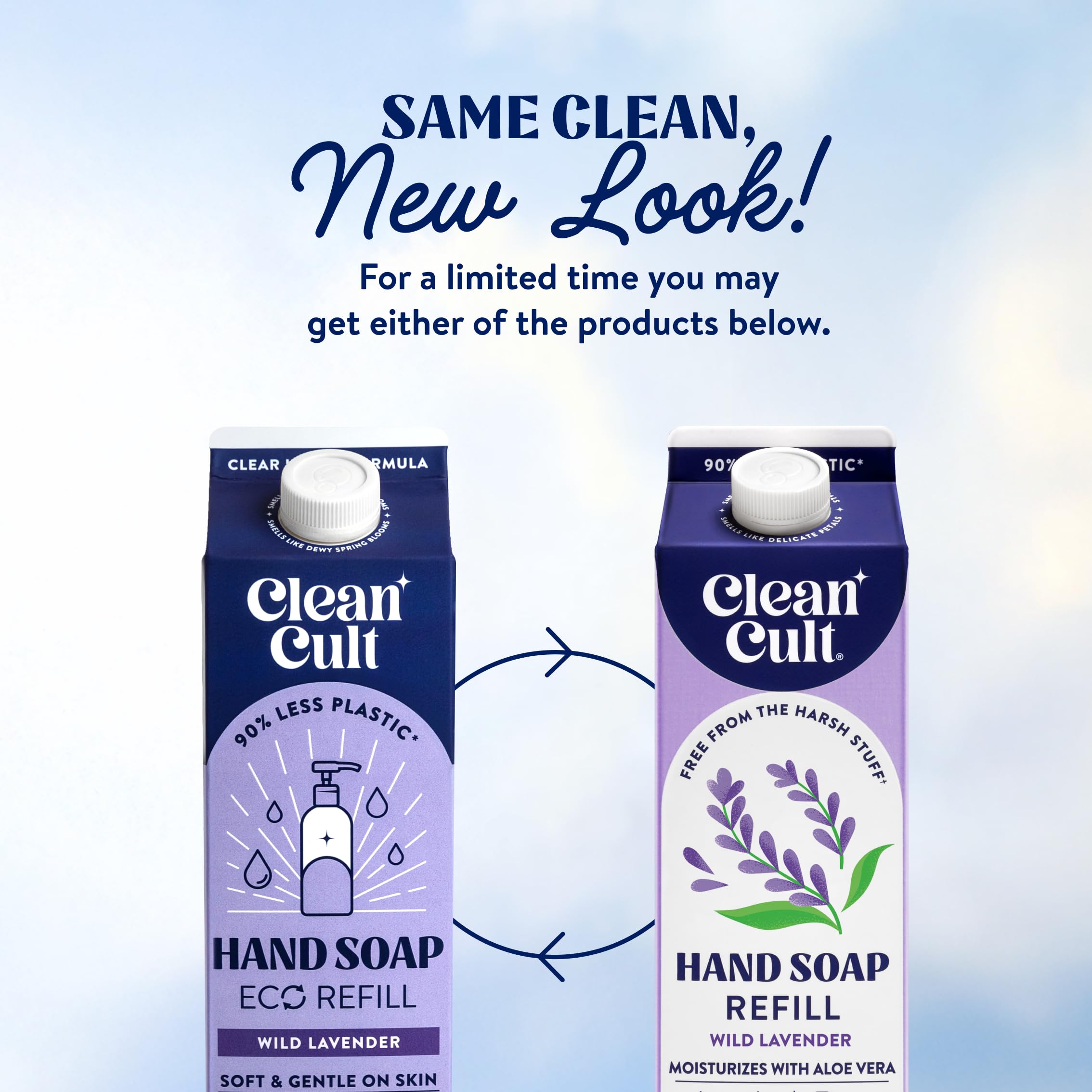 Cleancult 32oz 3-pack packaging conveys value and long-lasting refill option.