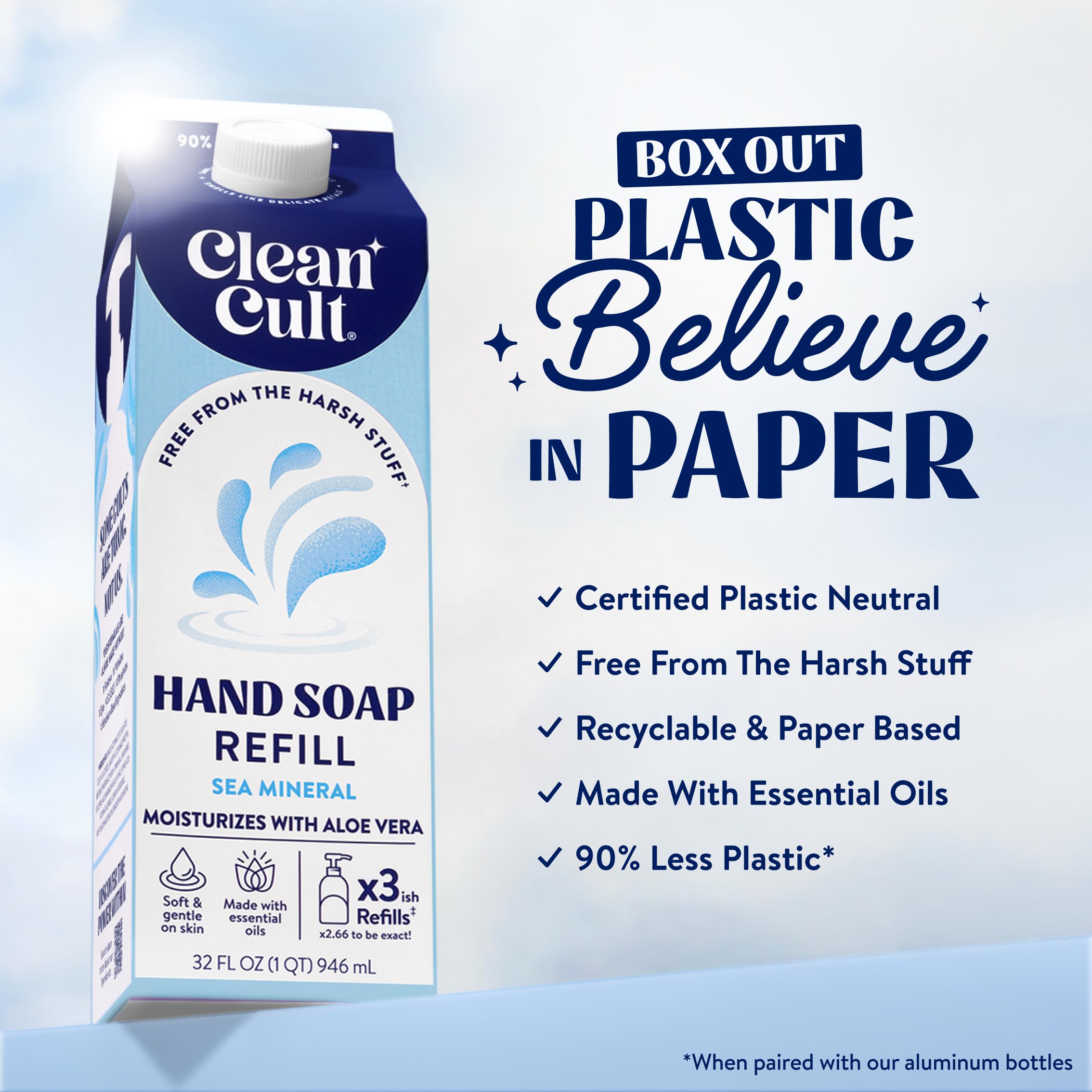 Clear aloe vera detail from Cleancult Sea Minerals formula emphasizing skin-soothing care.