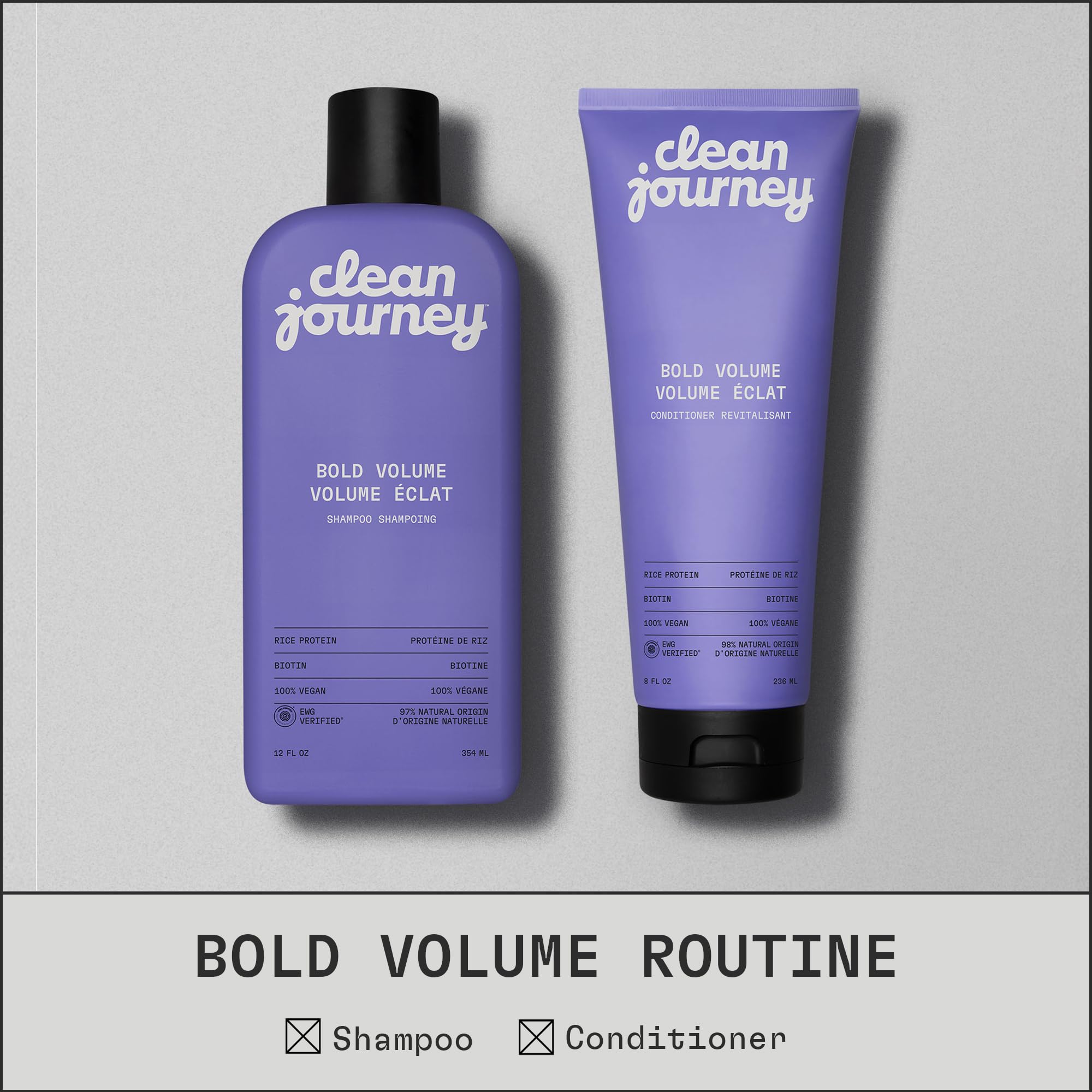 cleanjourney Bold Volume 8-ounce packaging on clean-ingredients label
