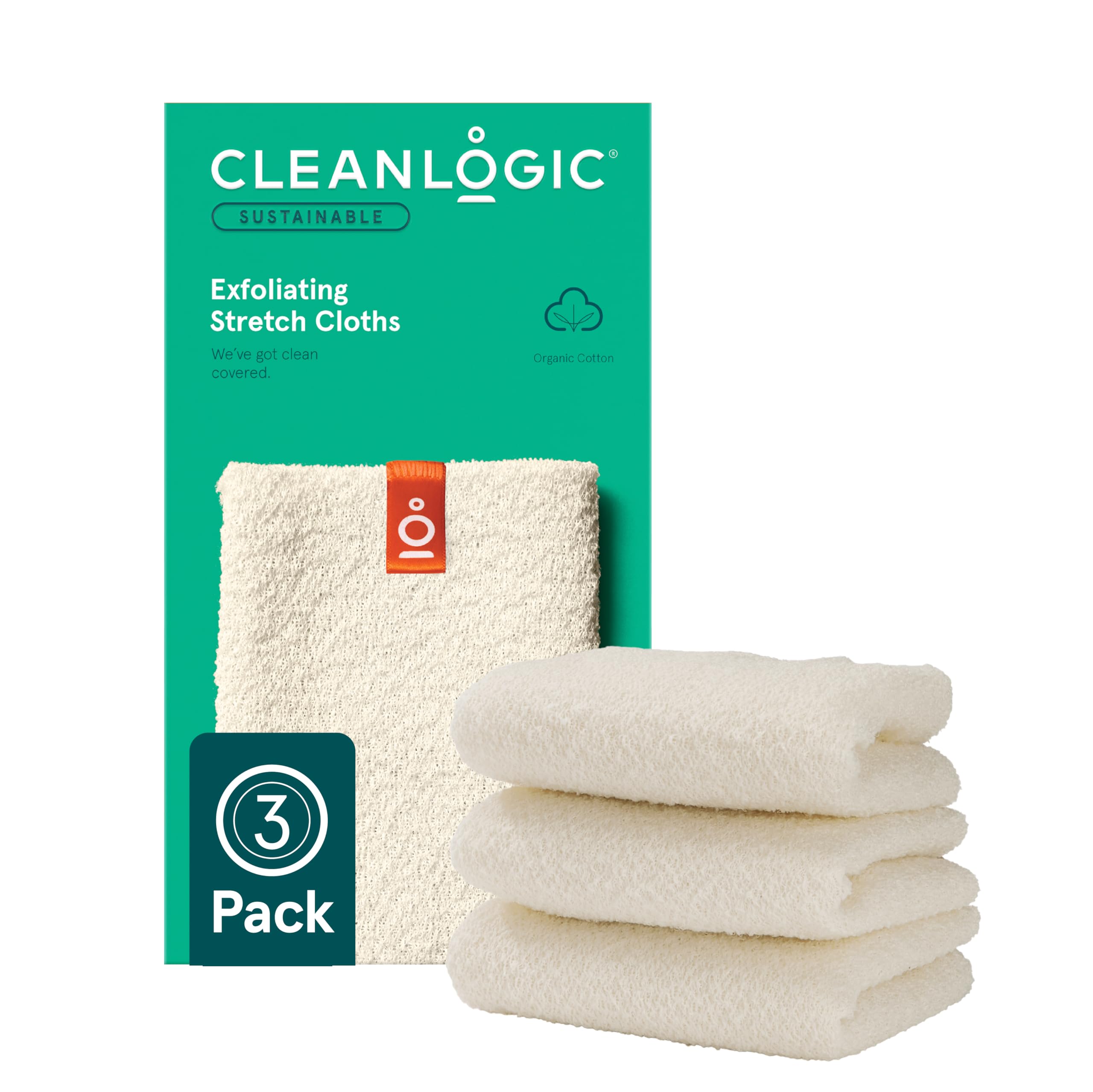 Cleanlogic body exfoliating cloth closeup demonstrates gentle exfoliation for smoother skin