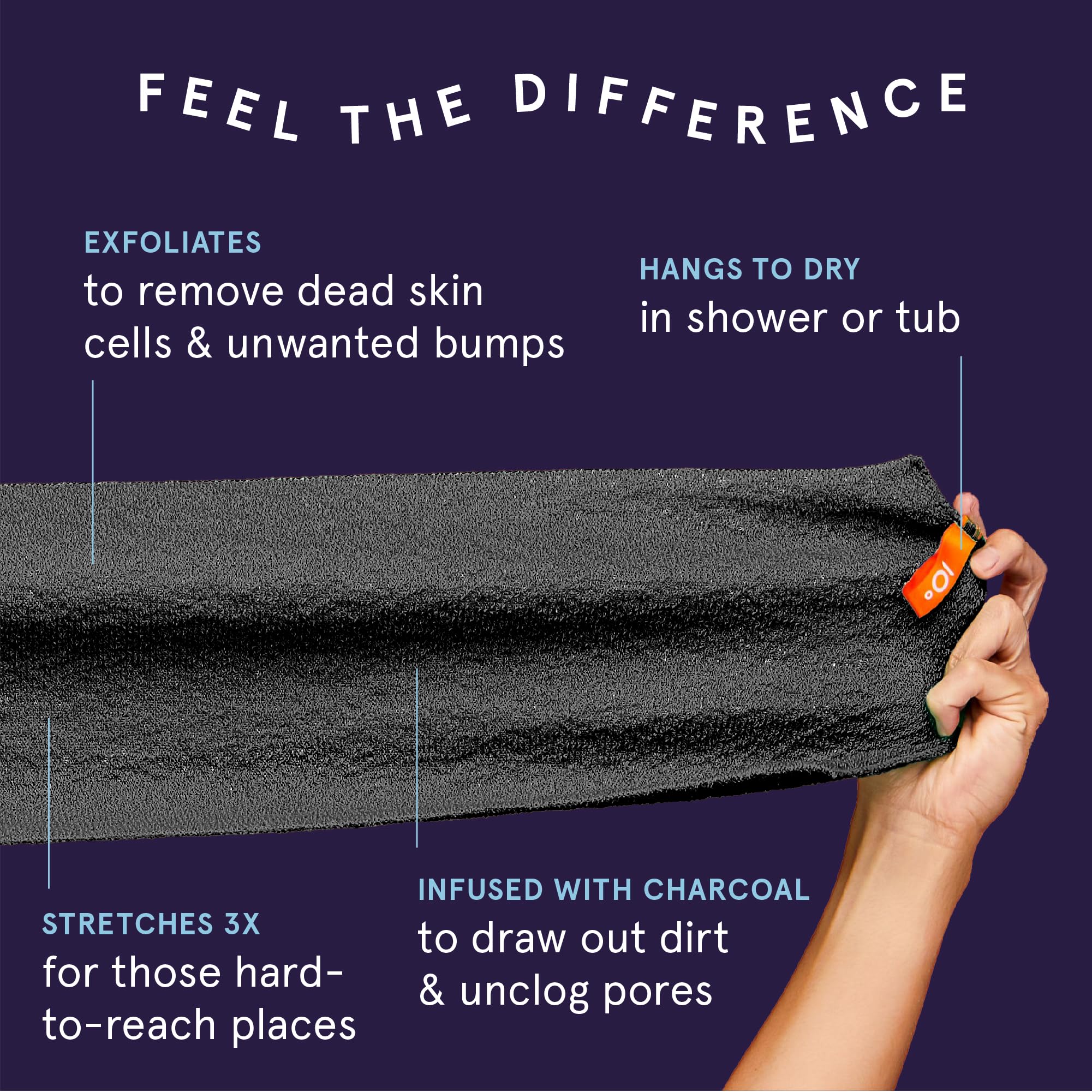 Cleanlogic charcoal detox exfoliator closeup emphasizes detoxifying texture for a refreshed complexion.