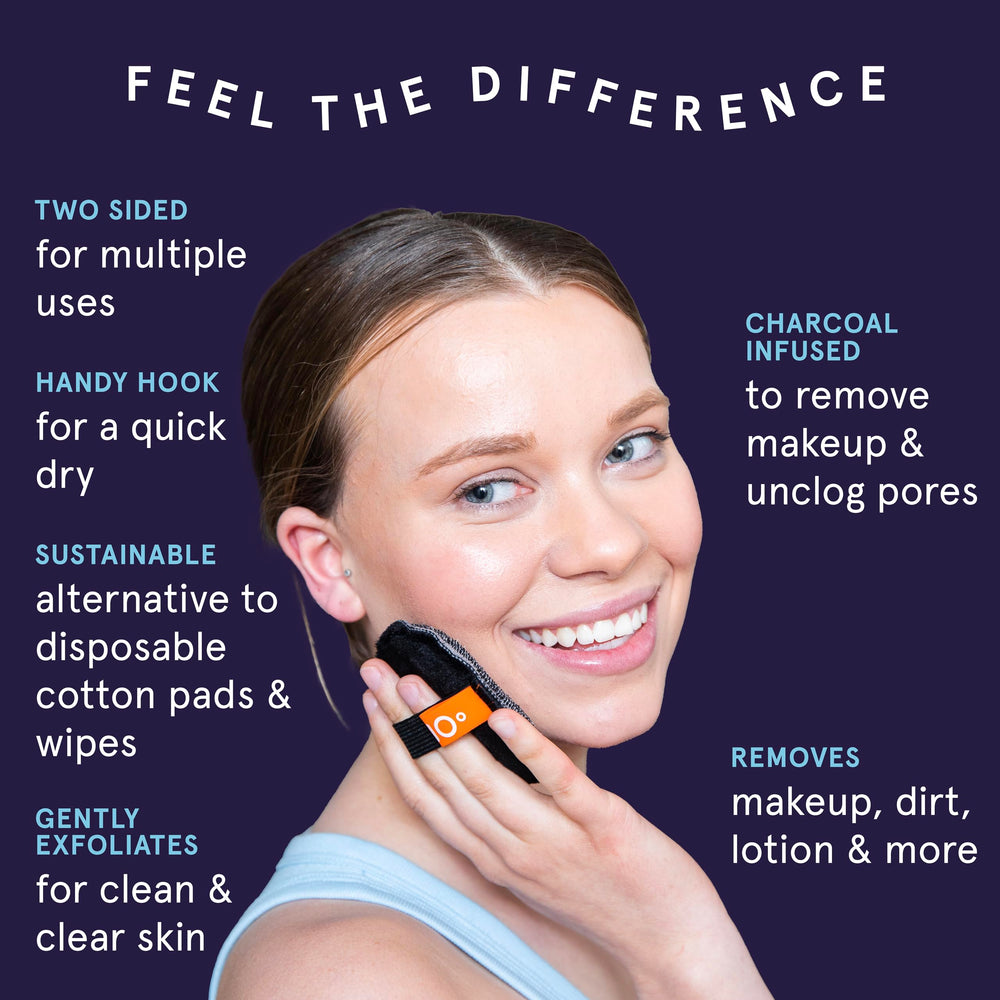 CleanLogic charcoal facial pads textured-side for deeper cleansing and pore refinement