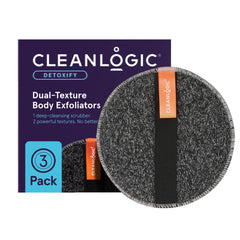 Cleanlogic Detoxify charcoal scrubber closeup highlights purifying texture for a refreshed complexion