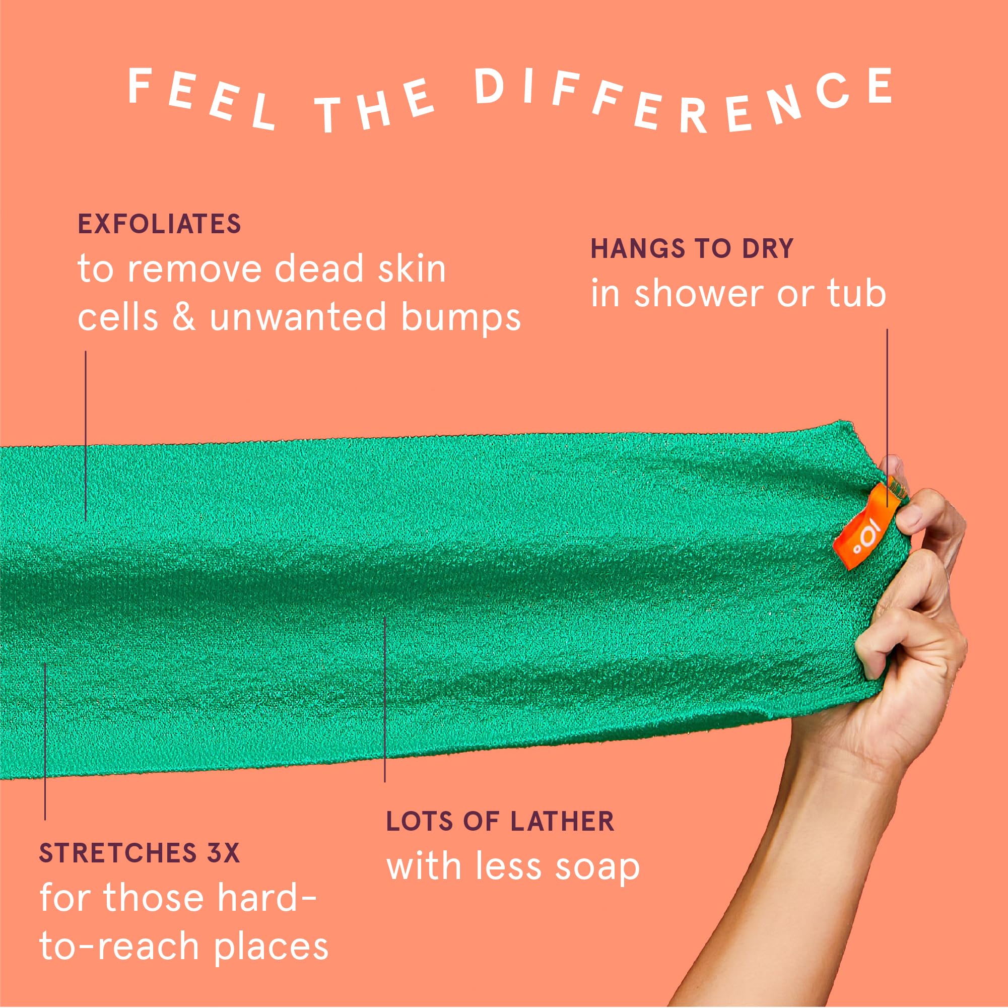 Cleanlogic exfoliating cloth demonstrates extended reach for hard-to-access areas