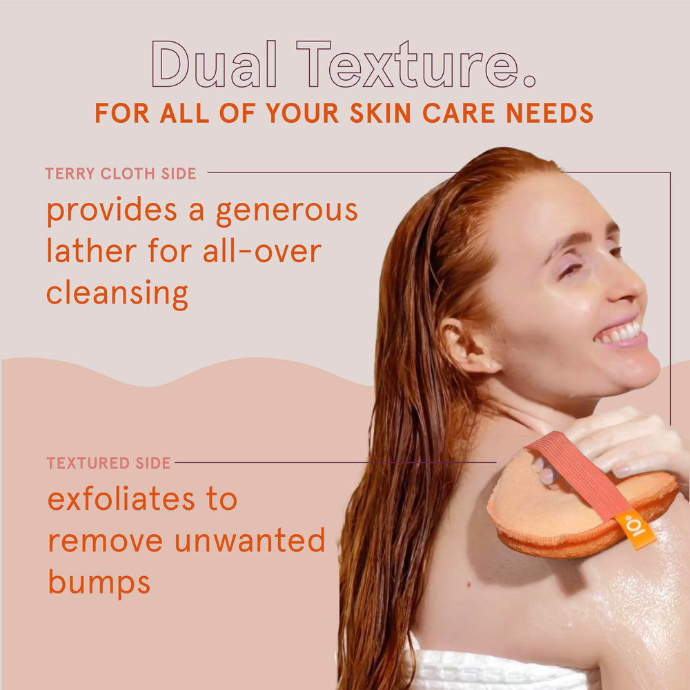 Cleanlogic exfoliating materials closeup for long-lasting smooth skin.