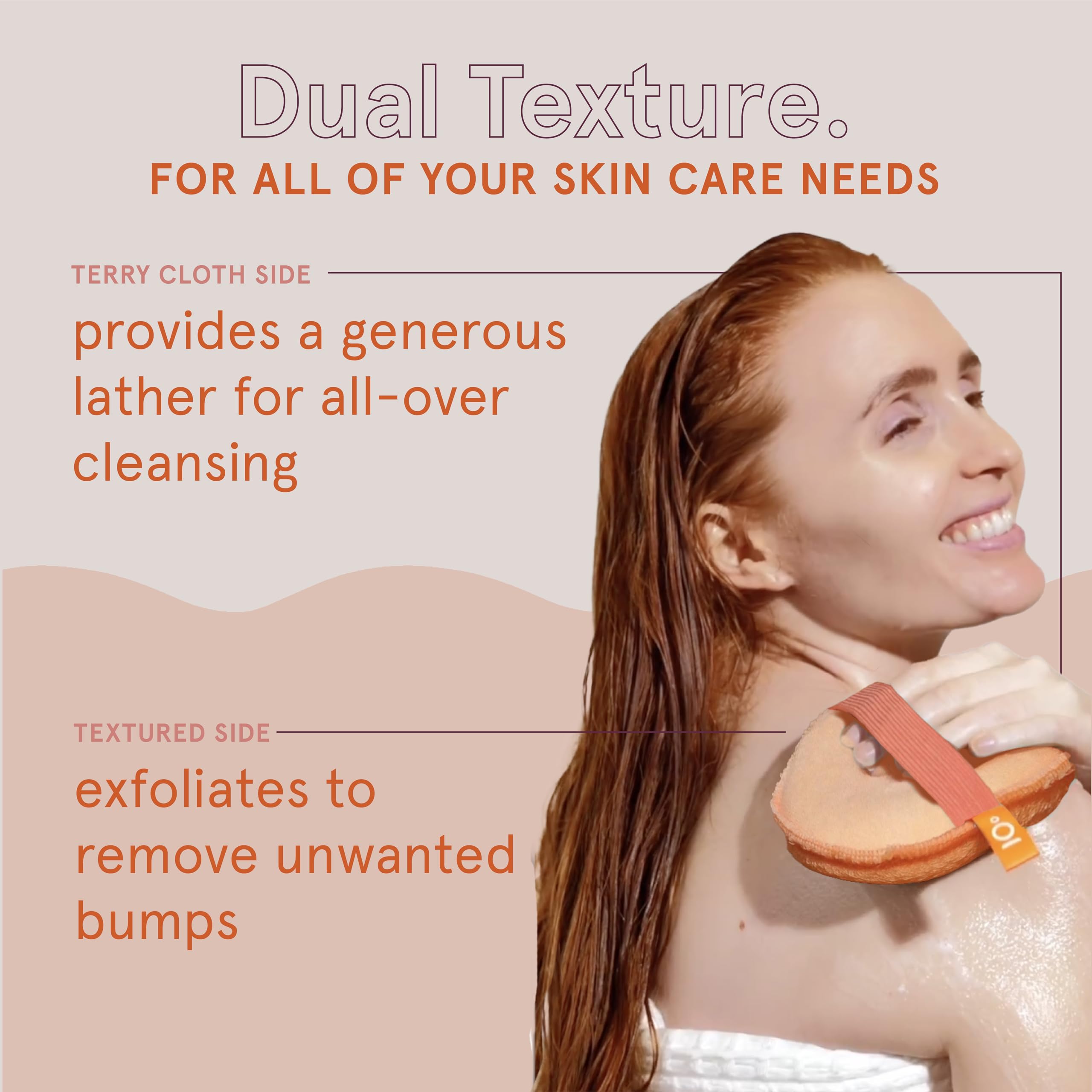 Cleanlogic exfoliating materials closeup for long-lasting smooth skin.