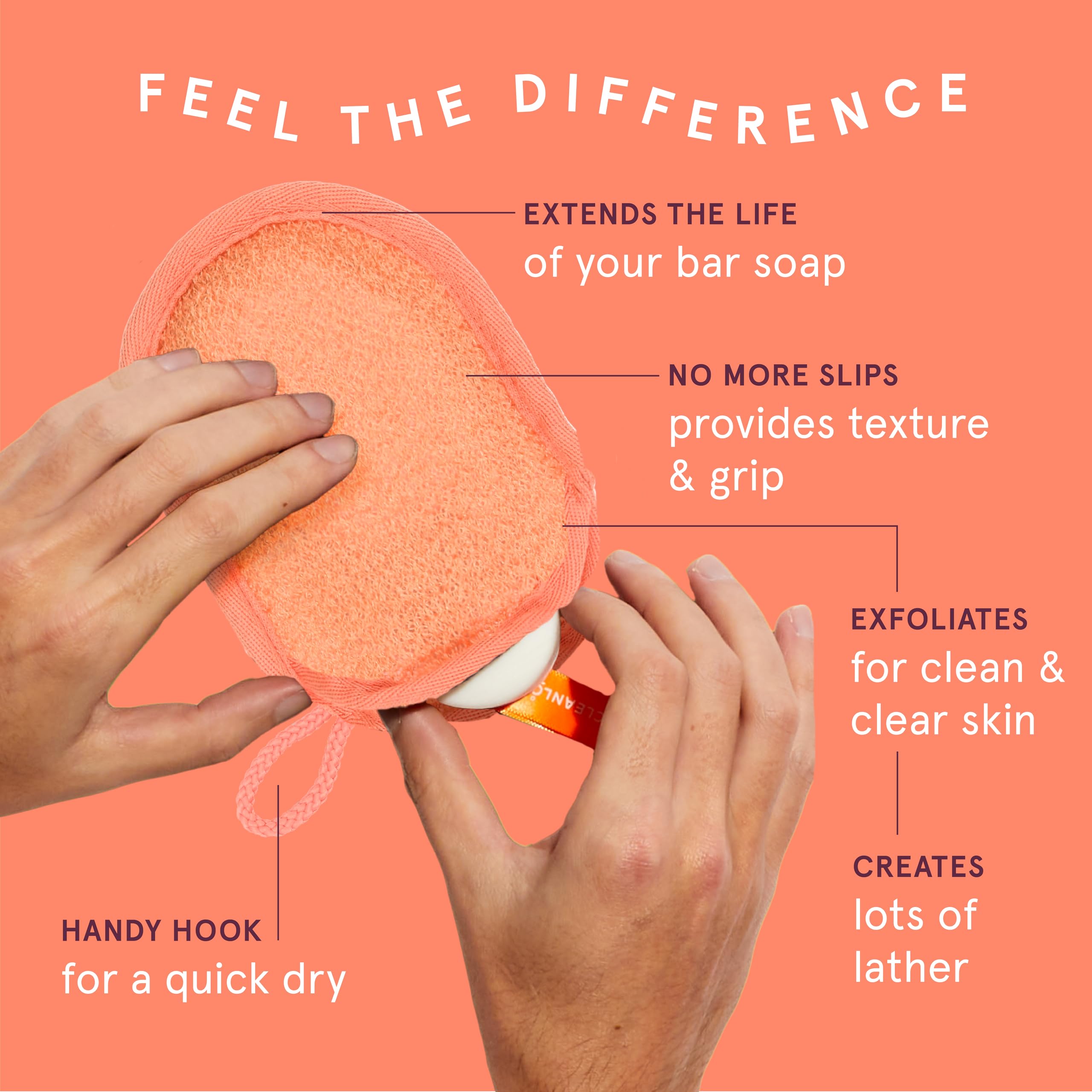 Cleanlogic exfoliating scrubber pouch 3-count pack ready for daily exfoliation and refreshing showers.
