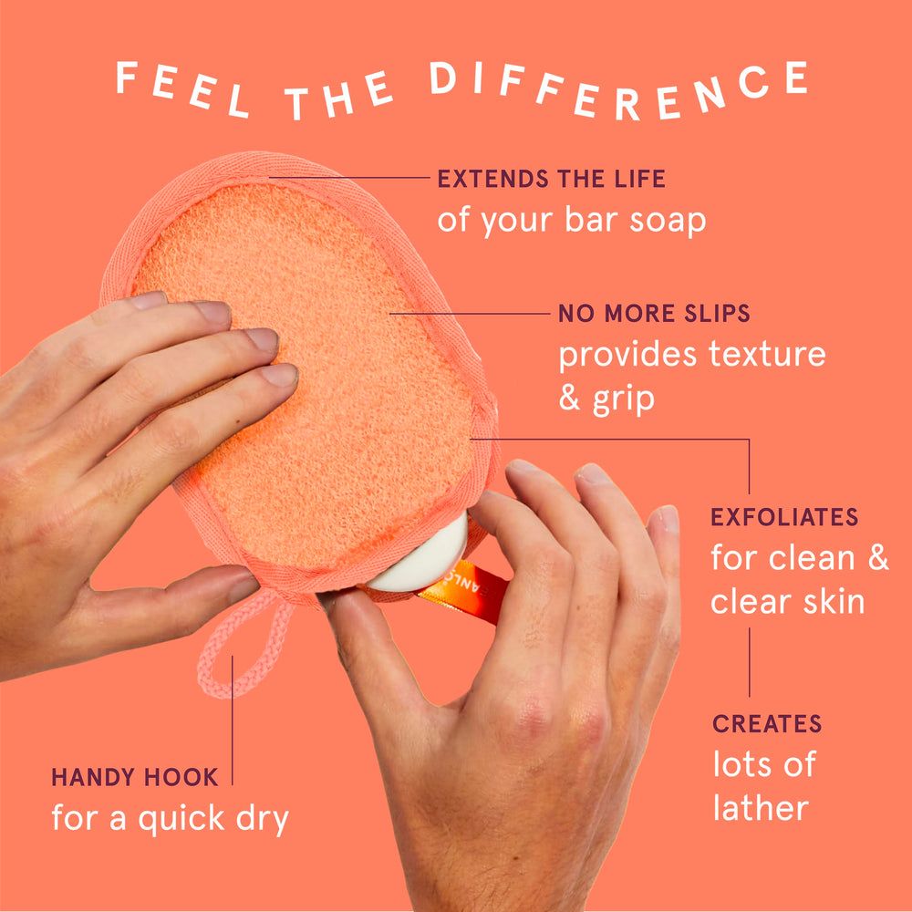 Cleanlogic exfoliating scrubber pouch 3-count pack ready for daily exfoliation and refreshing showers.