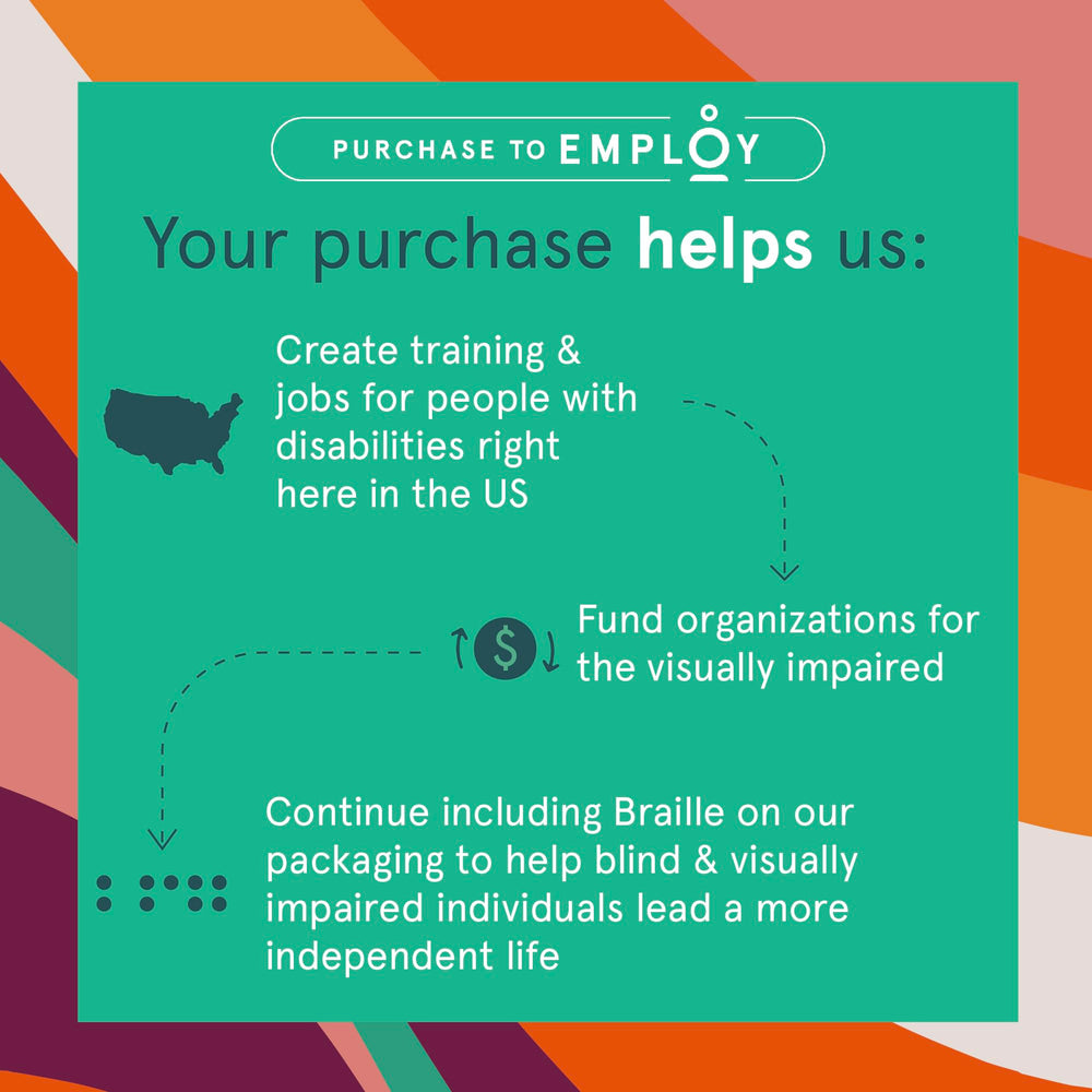 Cleanlogic packaging features Braille for accessibility and visually-impaired support.