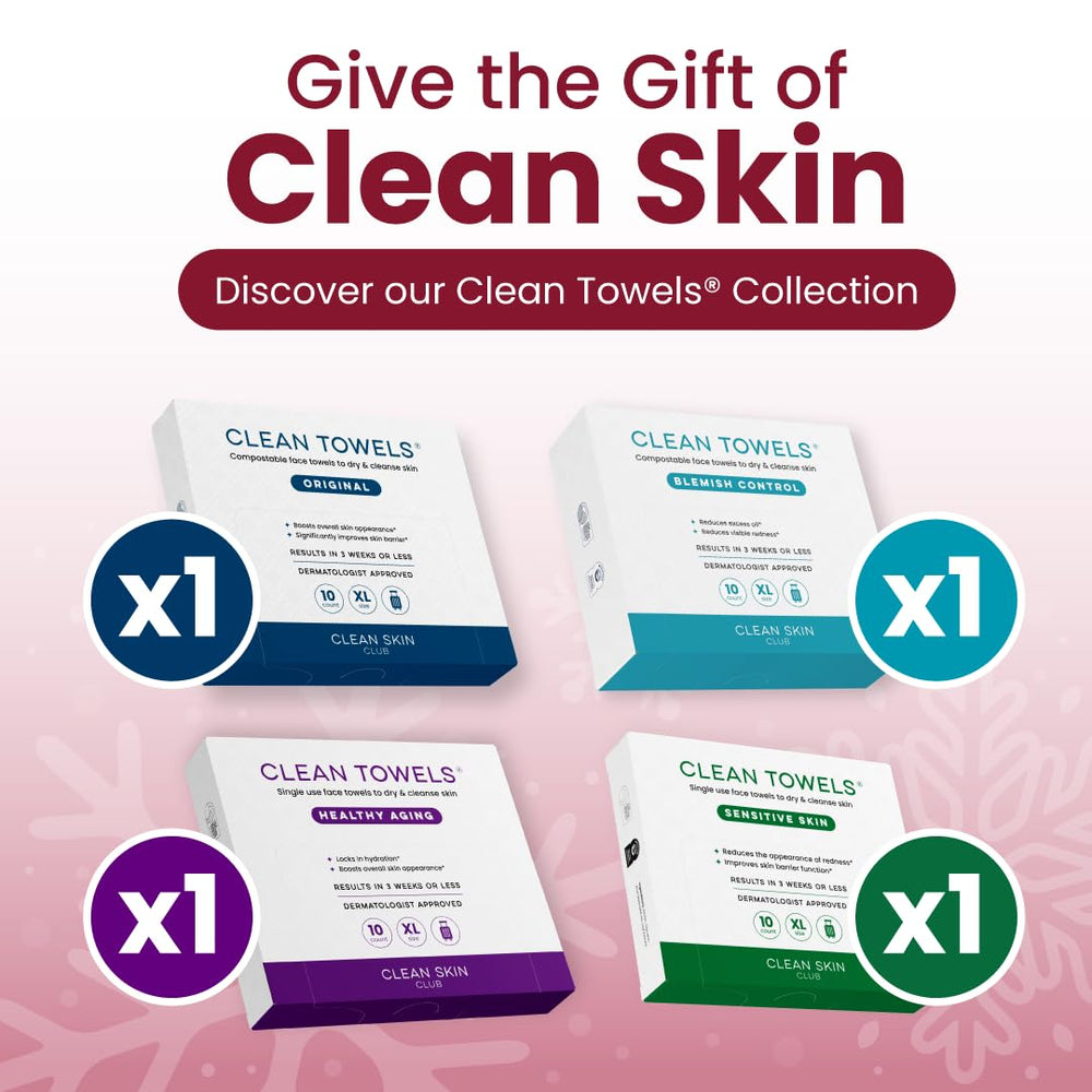 Clean Skin Club Clean Towels XL Healthy Aging towel for hydration and firmness.