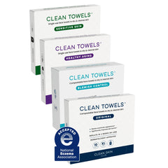 Clean Skin Club Clean Towels XL Original towel for daily freshness on the go.
