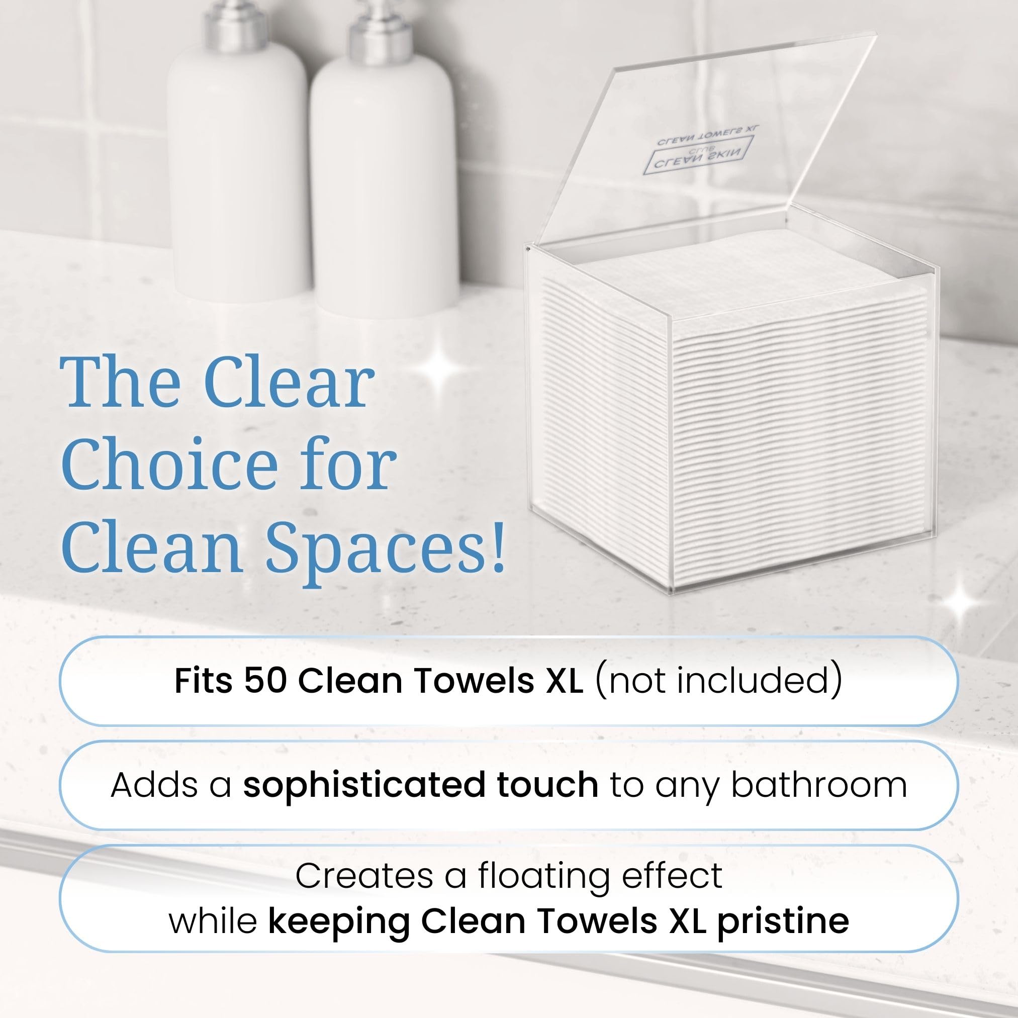 CLEAN SKIN CLUB top-view image emphasizes compact footprint saving counter space.