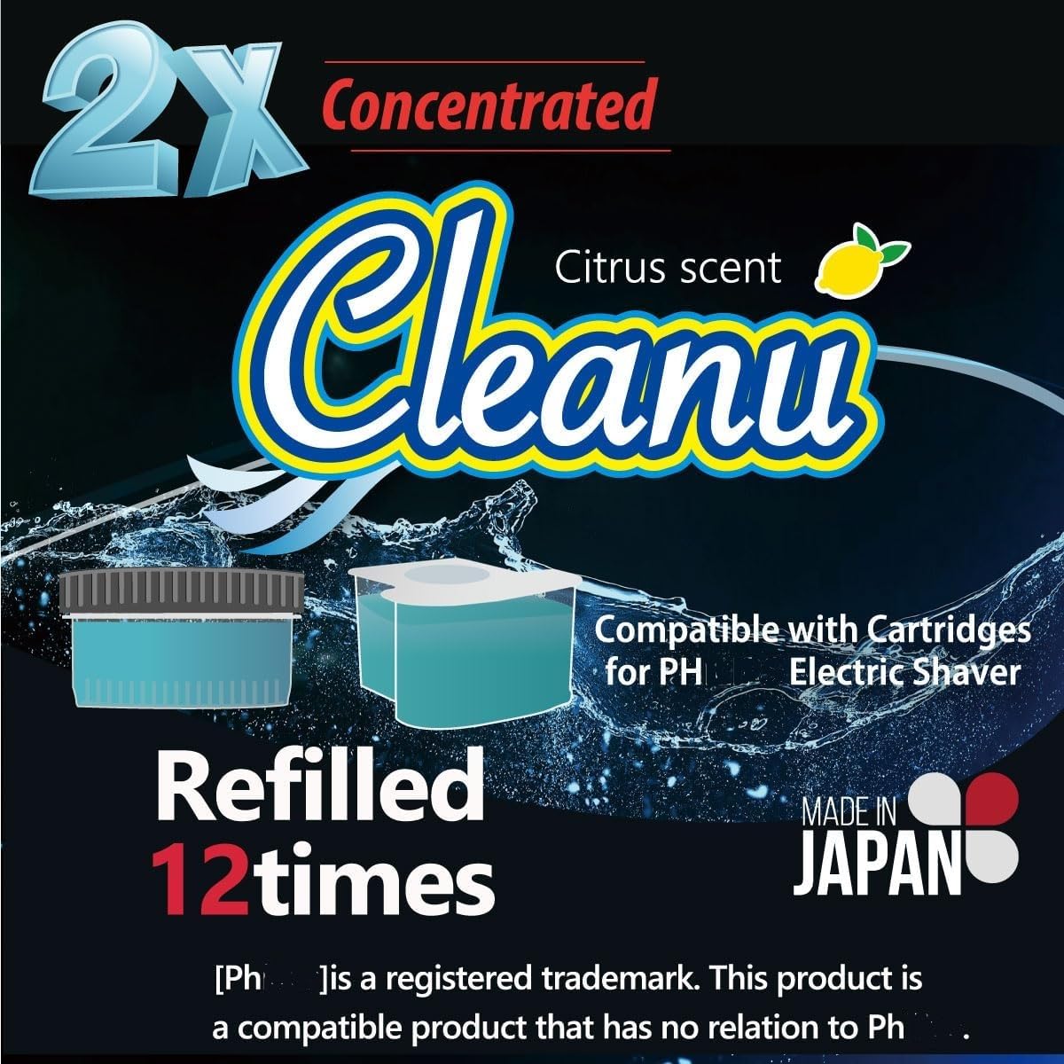 Cleanu Made-in-Japan label signals trusted quality for gentle blade maintenance.