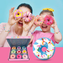Clear and Fresh donut bath bombs with surprise bracelet inside sparks kid excitement.