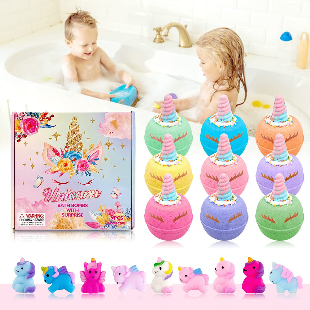 Clear and Fresh unicorn bath bombs nine fruity scents lineup